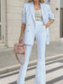 Damen Anzugset mit Straight-Leg Hose & Doppelreihigem Blazer